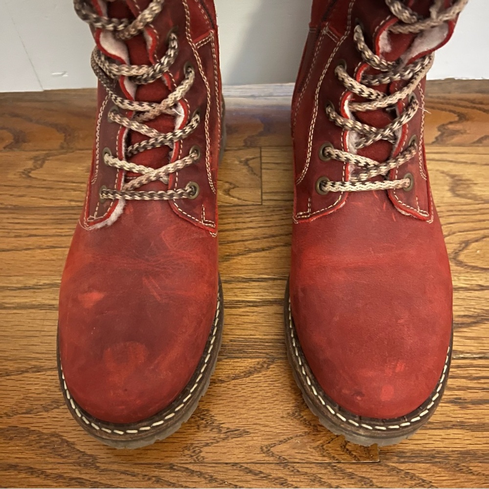 Bos & Co insulated boots, “Holland” red leather suede size 7.5 (38) - Picture 6 of 12